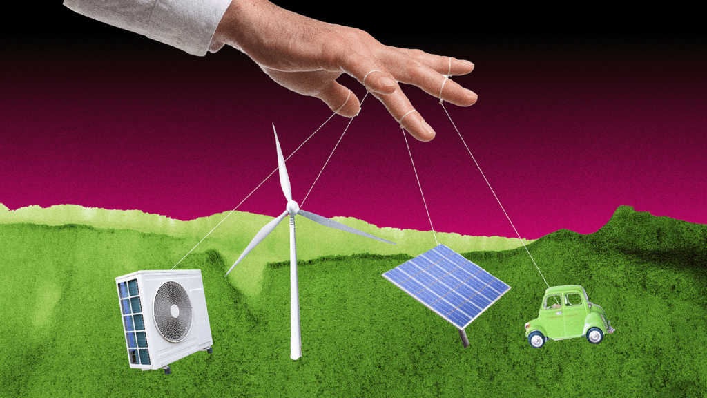 Kuvituskuva vihreän siirtymän teemoista