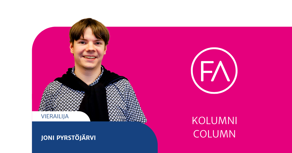Kolumnin kirjoittaja Joni Pyrstöjärvi
