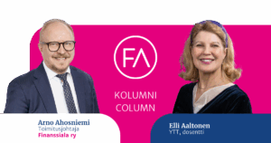 Arno Ahosniemen ja Elli Aaltosen kolumnikuva