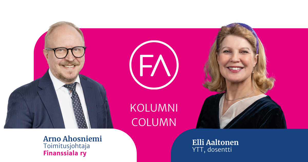 Arno Ahosniemen ja Elli Aaltosen kolumnikuva